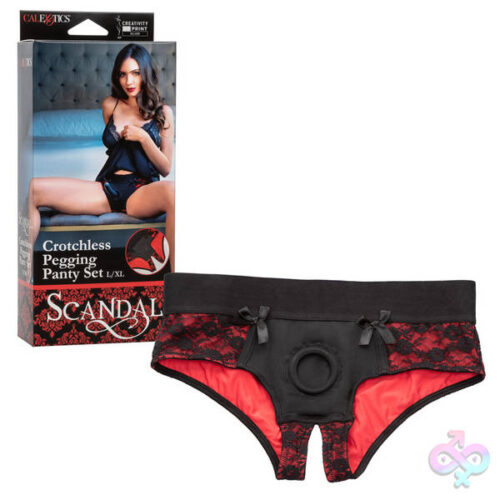 CalExotics Sex Toys - Scandal Crotchless Pegging Panty Set - L/xl