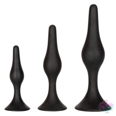 Silicone Anal Starter Kit 3-piece graduated plugs by CalExotics black