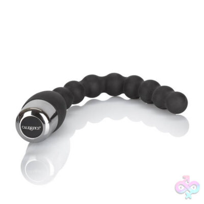 Silicone Bendie Power Probe vibrating anal beads by CalExotics in black