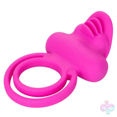 Silicone Rechargeable Dual Clit Flicker Enhancer in pink by CalExotics