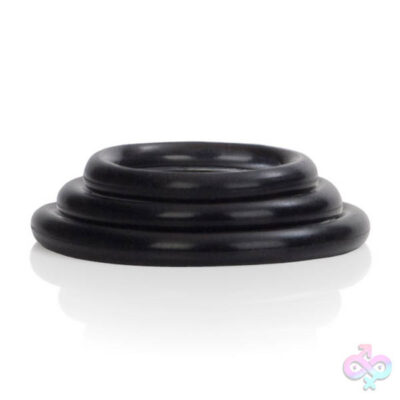 Silicone Support Rings Black 3-Pack by CalExotics — graduated cock ring set