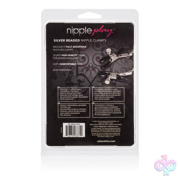 Silver Beaded Nipple Clamps CalExotics Sex Toys - Silver Beaded Nipple Clamps