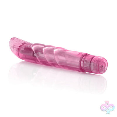 Slim Softee Pink G-Spot Vibrator by CalExotics — tapered ribbed shaft, multi-speed waterproof design