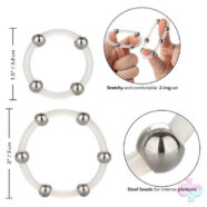 CalExotics Sex Toys - Steel Beaded Silicone Ring Set
