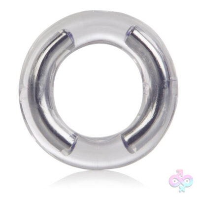 Support Plus Enhancer Ring vibrating cock ring by CalExotics clear stretchy design