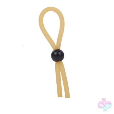 The Lasso Erection Keeper adjustable cock ring by CalExotics in beige