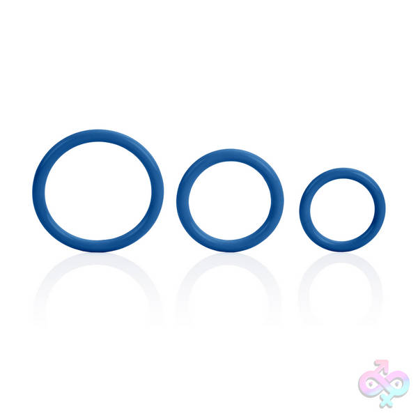 Tri-Rings - Blue CalExotics Sex Toys - Tri-Rings - Blue