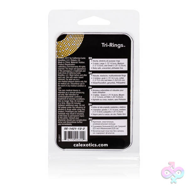 Tri-Rings - Blue CalExotics Sex Toys - Tri-Rings - Blue