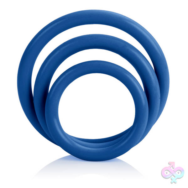 Tri-Rings - Blue CalExotics Sex Toys - Tri-Rings - Blue