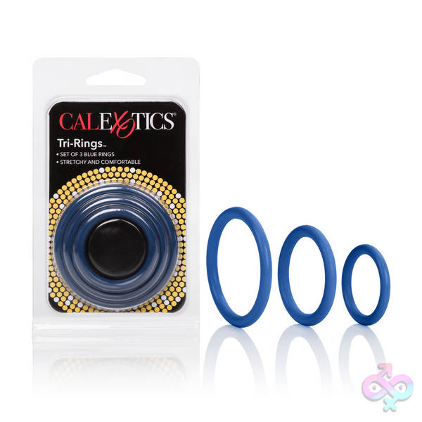 Tri-Rings - Blue CalExotics Sex Toys - Tri-Rings - Blue