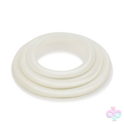 Tri Rings Glow in the Dark 3-Ring Set by CalExotics — clear glow cock rings for couples