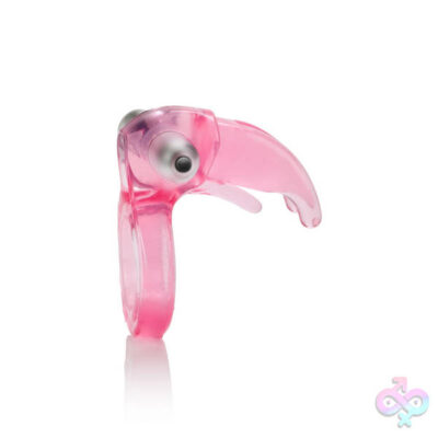 Triple Clit Flicker Rechargeable pink vibrating cock ring by CalExotics