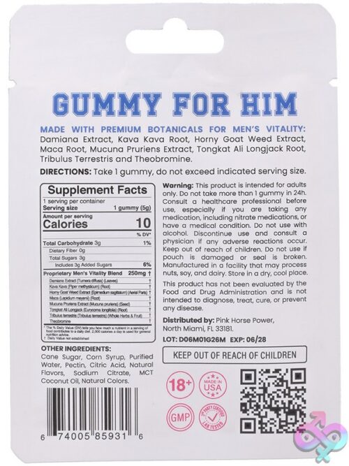 Cam'Ron For Him Pink Horse Power Gummy 5G 12Pk Display Blue Raspberry - Image 3