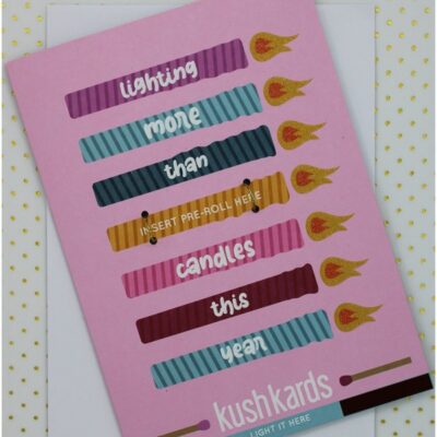 Multi-color candles greeting card with matchbook and envelope by Kushkards
