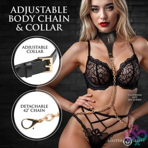 Captivate Collar With Body Chain - Black - Image 3