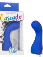 Cascade Curve flexible clitoral vibrator in blue body-safe silicone by California Exotic Novelties