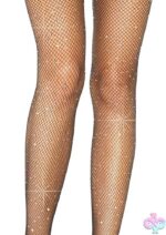 Casey Rhinestone Fishnet Suspender Pantyhose - Image 2