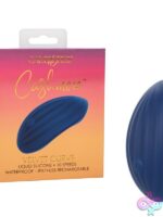 Cashmere Velvet Curve flexible ridged silicone handheld massager in blue by California Exotic Novelties