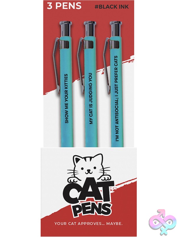 Discreet-Toys-Cat-People-Pens-3Pk-Nu-Pen-011 Funny Cat Pens 3-Pack In Red By Wood Rocket