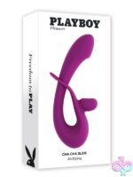 Adjustable dual rabbit vibrator in purple body-safe silicone by Playboy Pleasure