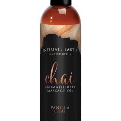 Intimate Earth Chai Massage Oil 120 ml orange bottle by Intimate Earth