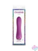 Charms Fern compact ruby silicone bullet vibrator with LED heart button by Ns Novelties