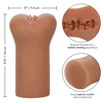 Cheap Thrills the Teacher pocket pussy stroker by CalExotics — brown PureSkin masturbation sleeve