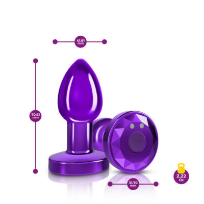 Vibrating Metal Butt Plug With Remote Control — Cheeky Charms Purple By Viben