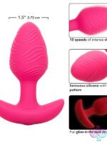 Cheeky Vibrating Glow-In-The-Dark Butt Plug – Pink - Image 3