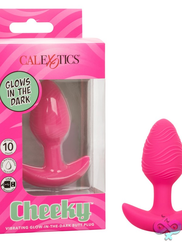 Discreet-Toys-Cheeky-Vibrating-Glow-In-The-Dark-Butt-Plug-Nu-Se-0443-30-3 Cheeky Vibrating Glow-In-The-Dark Butt Plug In Pink Silicone By California Exotic Novelties