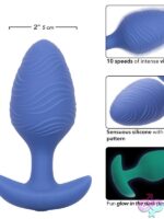 Cheeky Vibrating Glow-In-The-Dark Large Butt Plug – Blue - Image 3