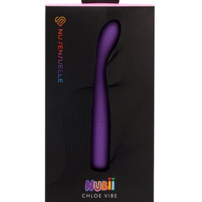 Nu Sensuelle Chloe Nubii warming G-spot vibrator in blue and purple on a soft neutral background
