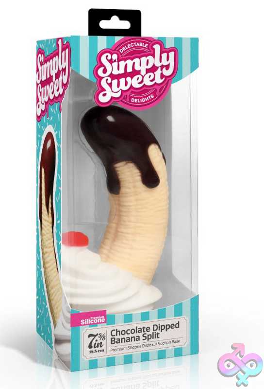 Discreet-Toys-Chocolate-Dipped-Banana-Split-Premium-Silicone-Dildo-Cn1027 Chocolate Dipped Banana Split Premium Silicone Dildo - Image 1