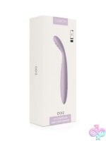 Slim angled ribbed G-spot vibrator in pastel lilac silicone by Svakom