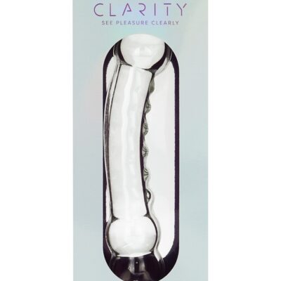 Celestial Ridge double-ended textured clear borosilicate glass dildo by Creative Conceptions