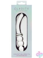 Celestial Zenith double-ended curved clear borosilicate glass dildo by Creative Conceptions