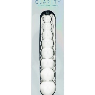 Clear borosilicate glass beaded dildo with graduated bead shaft by Creative Conceptions