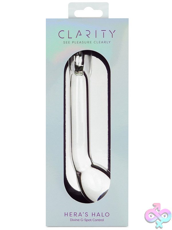 Discreet-Toys-Clarity-Glass-Dildo-Hera-S-Halo-Nu-Cla-29 Hera'S Halo Curved Clear Borosilicate Glass Dildo With Polished Circular Handle By Creative Conceptions