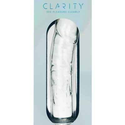 Sculpted clear borosilicate glass dildo with flowing g-spot contours by Creative Conceptions