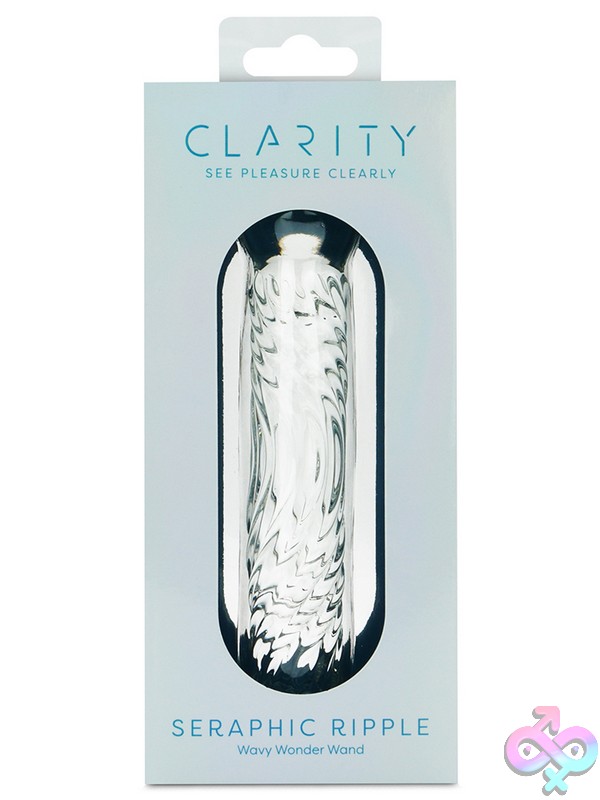 Discreet-Toys-Clarity-Glass-Dildo-Seraphic-Ripple-Nu-Cla-19 Clear Borosilicate Glass Dildo With Wave Ridges — Seraphic Ripple By Creative Conceptions