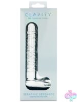 Sculpted clear borosilicate glass g-spot dildo Seraphic Serenade by Creative Conceptions