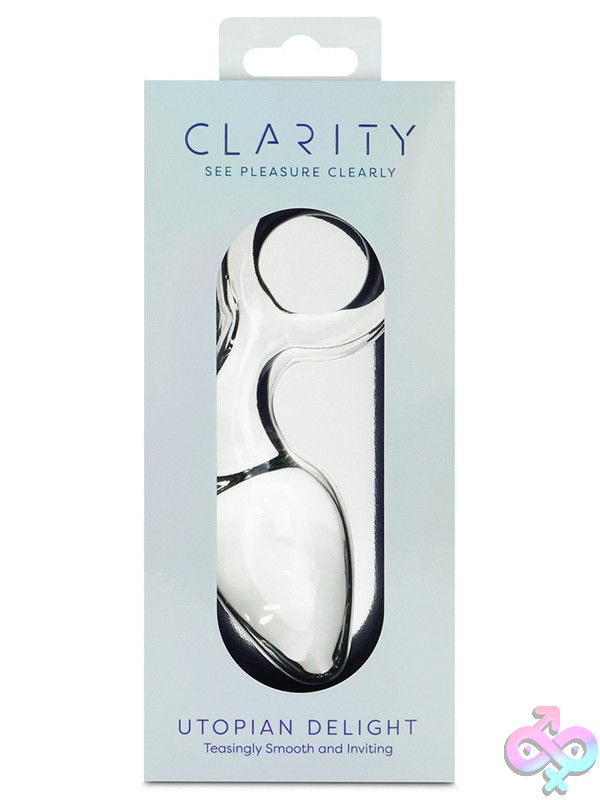 Discreet-Toys-Clarity-Glass-Dildo-Utopian-Delight-Nu-Cla-28 Clarity Utopian Delight Clear Borosilicate Glass Anal Plug With Tapered Tip And Flared Base By Creative Conceptions