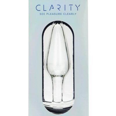 Utopian Floret clear borosilicate glass anal plug with sculpted ridges by Creative Conceptions