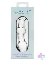 Clear ribbed borosilicate glass anal dildo Utopian Mystique by Creative Conceptions