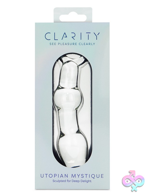 Discreet-Toys-Clarity-Glass-Dildo-Utopian-Mystique-Nu-Cla-20 Clear Ribbed Borosilicate Glass Anal Dildo Utopian Mystique By Creative Conceptions