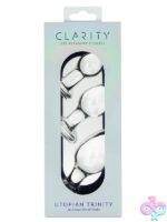 Three-piece clear borosilicate glass butt plug progression set by Creative Conceptions
