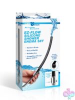 Black silicone shower enema set with 78-inch metal hose by Xr - Clean Stream
