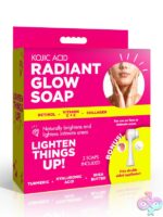 Kojic acid radiant glow soap bars with dual-bristle silicone applicator by Xr Clean Stream