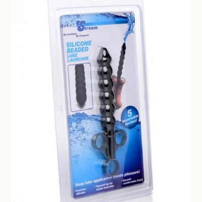 XL six-bead black silicone lube launcher by Cleanstream