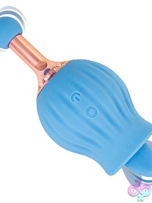 Clit-Tastic Rose Bud Dual Massager Blue - Image 3